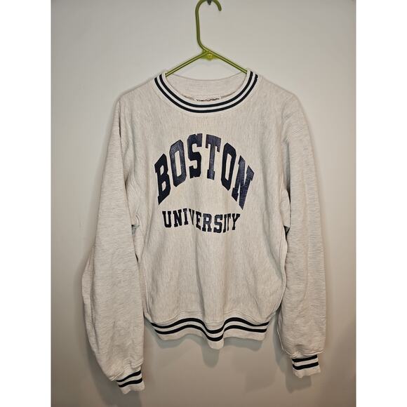 Vintage 1990s BOSTON UNIVERSITY Northwest Knitting Mills Crewneck Sweatshirt XL - Picture 1 of 10